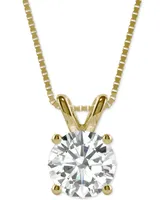 Moissanite Solitaire Pendant (1-9/10 ct. t.w. Diamond Equivalent) in 14k White Gold or 14k Yellow Gold