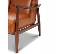 Jollene 29" Leather Winged Accent Chair, Created for Macy's