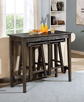 Furniture of America Renmark Bar Table Set, 3 Piece
