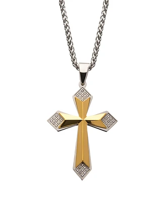 Men's Cross Pendant with 36 Piece Cubic Zirconia Gemstone