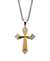 Men's Cross Pendant with 36 Piece Cubic Zirconia Gemstone
