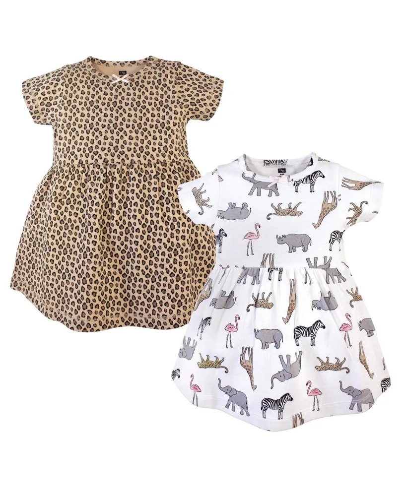 Hudson Baby Toddler Girl Cotton Short-Sleeve Dresses 2pk