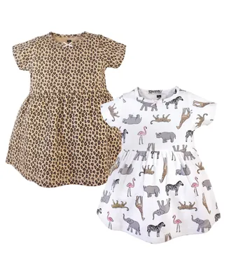 Hudson Baby Toddler Girl Cotton Short-Sleeve Dresses 2pk
