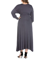 Women's Plus Bishop Sleeves Maxi Dress