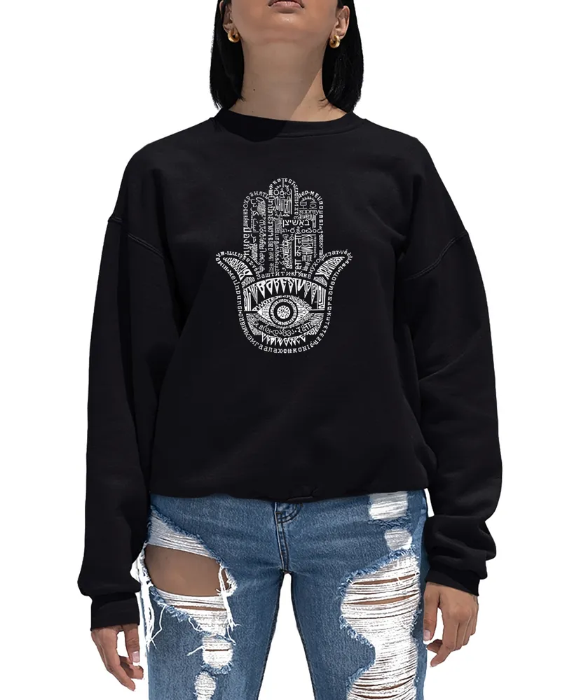 Women's Word Art Crewneck Hamsa Sweatshirt