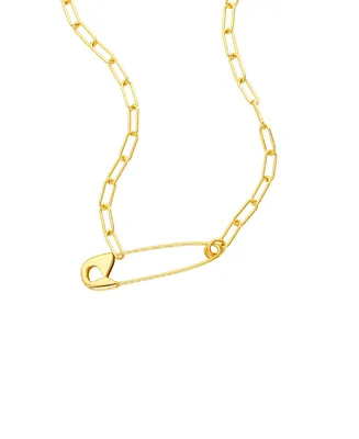 Adornia Safety Pin Paper Clip Necklace