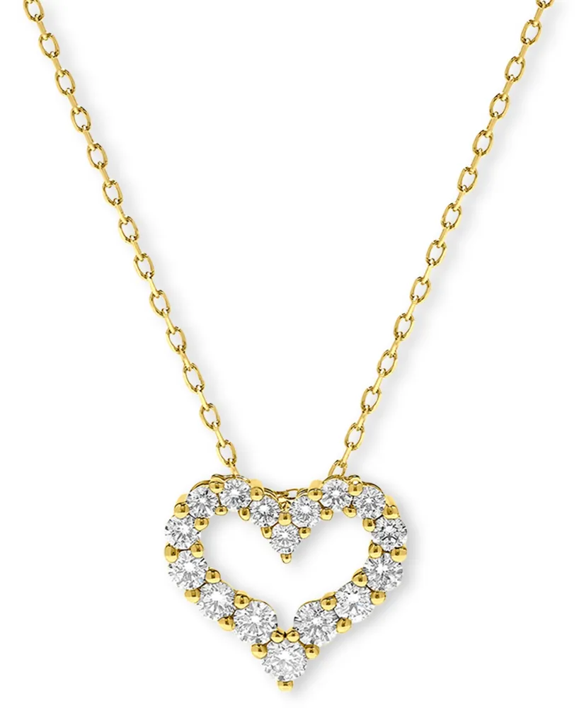 Diamond Heart Pendant Necklace (1/2 ct. t.w.) in 14K Gold or 14K White Gold