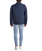 Cole Hann Men's Diamond Quilt Jacket with Faux Sherpa Lining