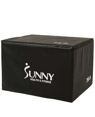 Sunny Health & Fitness Foam Plyo Box, 440lb Weight Capacity with Weighted Foam for Stability and 3 in 1 Height Adjustment