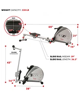 Sunny Health & Fitness Rowing Machine Rower Ergometer with Digital Monitor, Inclined Slide Rail, 220 Lb Max Weight and Foldable - Sf-RW5606