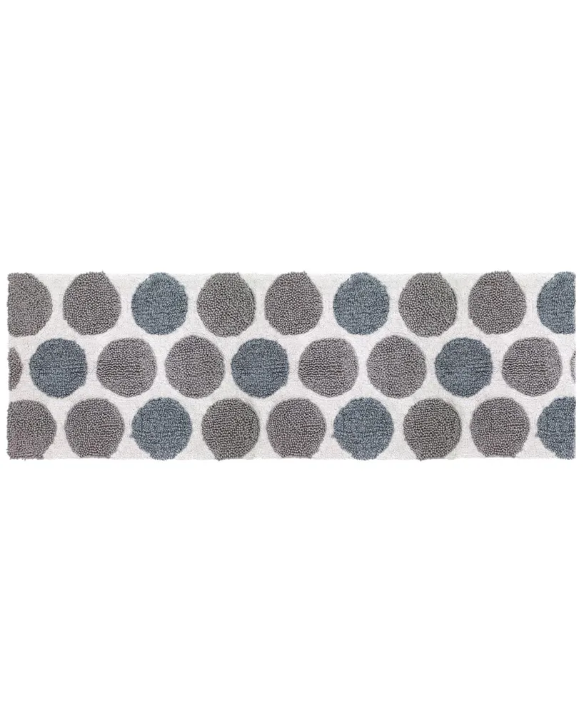 Avanti Dotted Circle Cotton/Lurex Bath Rug, 24" x 60"