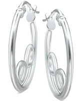 Giani Bernini Infinity Accent Small Hoop Earrings in Sterling Silver, 0.75", Created for Macy's