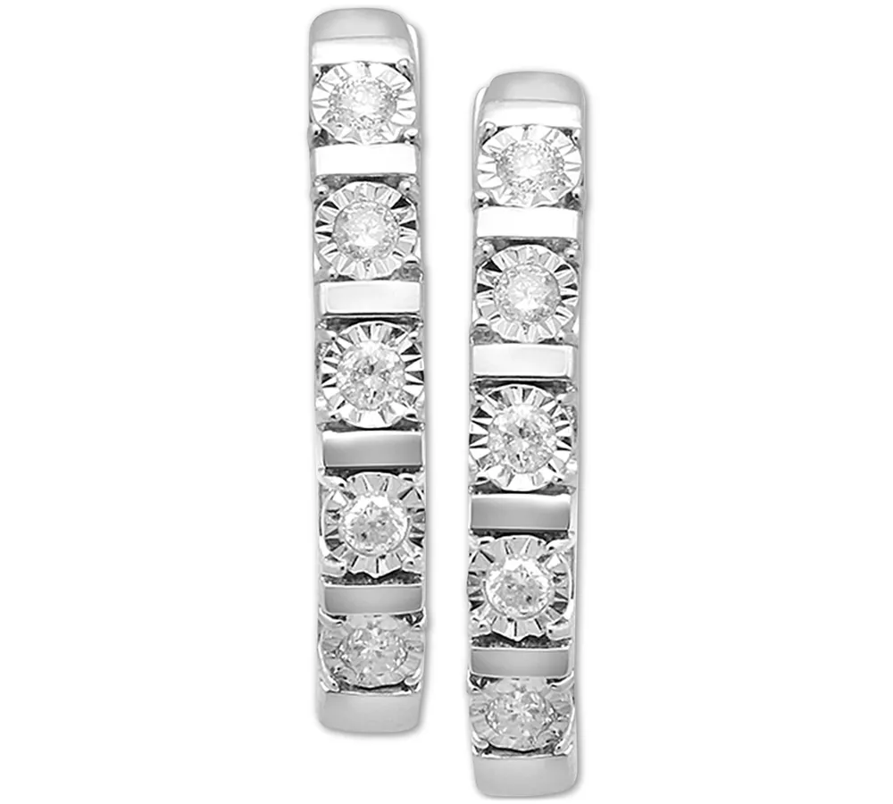 Diamond Hoop Earrings (1/4 ct. t.w.) in Sterling Silver