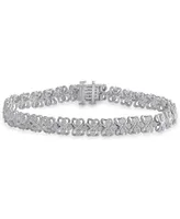 Diamond Heart Link Bracelet (1 ct. t.w.) in Sterling Silver