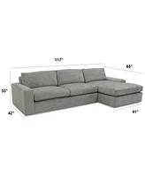 Closeout! Danyella 2-Pc. Fabric Sectional, Created for Macy's