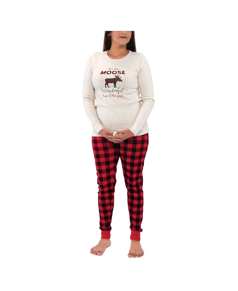 Hudson Baby Womens Unisex Holiday Pajamas, Moose Wonderful Time