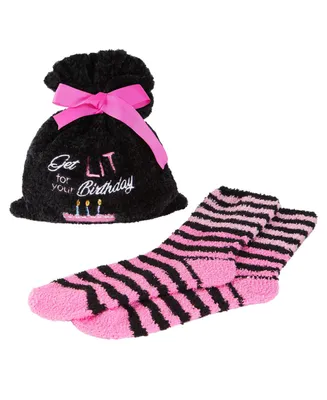 Get Lit Birthday Cozy Women's Socks with Gift Bag
