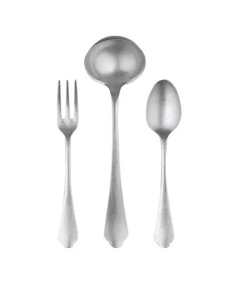 Mepra Serving Set Fork Spoon and Ladle Dolce Vita Flatware Set, Set of 3 - Silver