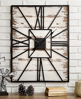 Glitzhome Oversized Farmhouse Wooden Wall Clock