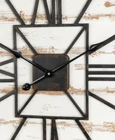 Glitzhome Oversized Farmhouse Wooden Wall Clock