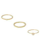 Simple Gold Plated Stacking Ring Set