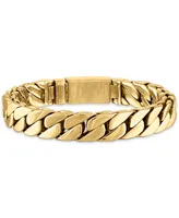 Esquire Men's Jewelry Curb Link Chain Bracelet Gold-Tone Ion-Plated Stainless Steel, Created for Macy's (Also Steel)