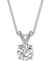 Moissanite Solitaire Pendant 1 2 Ct. T.W. 3 1 10 Ct T.W. Diamond Equivalent In 14k White Or Yellow Gold