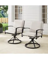 Kaplan 2 Piece Outdoor Dining Swivel Chair Set