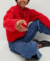 Mango Women's Zip Knit Sweater