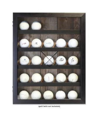 Golf Ball Shadow Box Display Case - Holds 25 Logo Balls, 11" x 14"