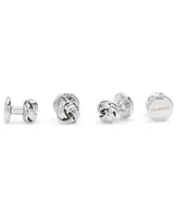 Men's Knot 4 Piece Stud Set - Silver