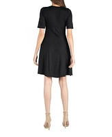 Women's A-Line Dress with Elbow Length Sleeves