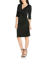 Women's Draped Style V-Neck Dress