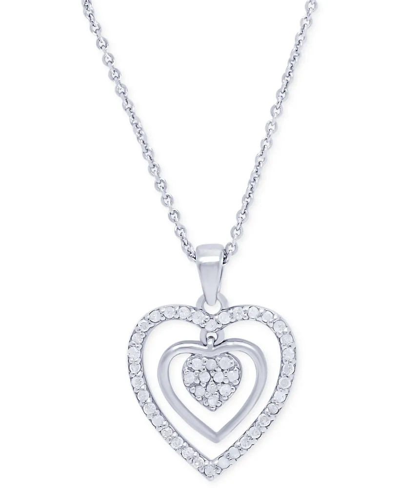 Triple Stone Heart Collier Necklace