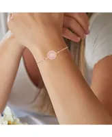 Cubic Zirconia Round and Baguette Wheel Adjustable Bolo Bracelet Sterling Silver (Also 14k Gold Over or Rose Silver)