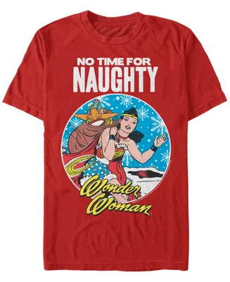 Men's Wonder Woman No Time For Naughty Short Sleeve T-shirt
