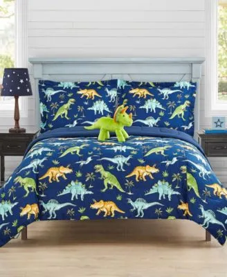 Watercolor Dinosaur Comforter Set