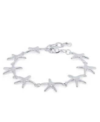 Starfish Link Bracelet in Silver Plate or 18k Gold Plated