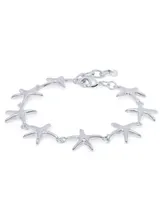 Starfish Link Bracelet in Silver Plate or 18k Gold Plated
