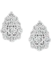 Platinum By Wrapped in Love Diamond Cluster Stud Earrings (1/2 ct. t.w.) in Platinum, Created for Macy's