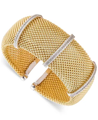 Diamond Cuff Bracelet (1/2 ct. t.w.) in 14k Gold-Plated Sterling Silver - Gold