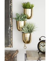 Contemporary Metallic Hanging Wall Planter Rack