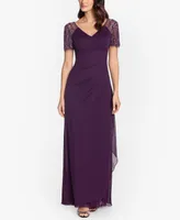 Xscape Beaded-Sleeve Gown