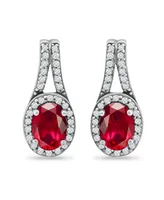 Giani Bernini Created Ruby and Cubic Zirconia Halo Earrings