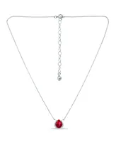 Giani Bernini Lab Grown Ruby and Cubic Zirconia Accent Necklace