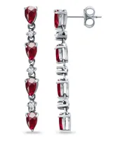 Giani Bernini Created Ruby and Cubic Zirconia Linear Drop Earrings