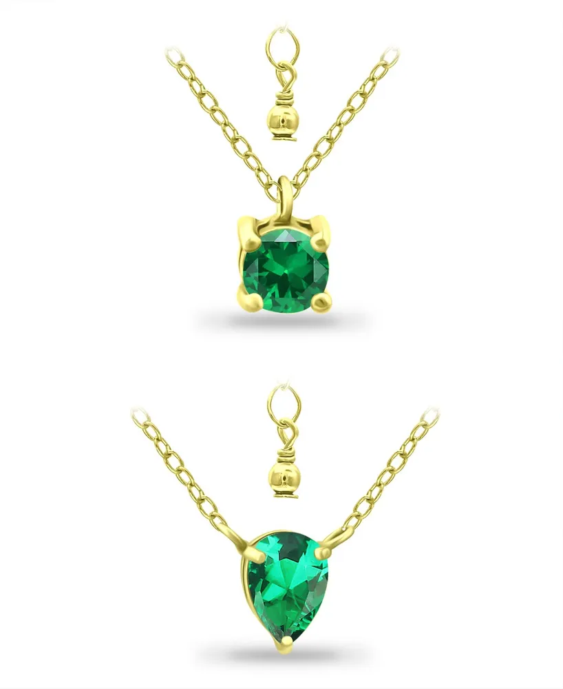 Giani Bernini Created Green Quartz Pendant Set, 2 Piece