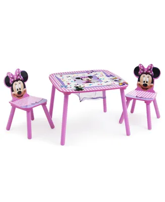Disney Minnie Mouse Delta Children Kids Storage Table and Chair Set, 3 Piece