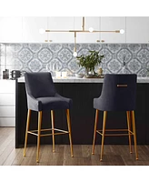 Beatrix Pleated Velvet Bar Stool