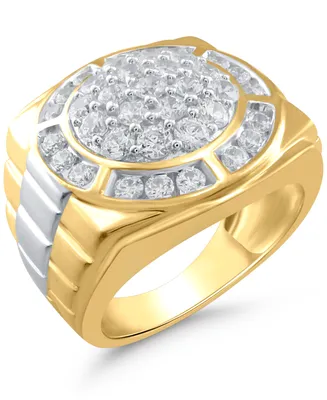 Men's Diamond Round Cluster Ring (2 ct. t.w.) in 10k Gold & White Gold - Two
